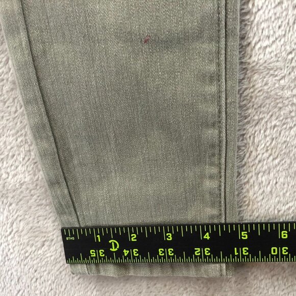 Bamboo Womens Jeans Size 3/4 Distressed Skinny Ankle Casual Classic Green Denim - Picture 8 of 15